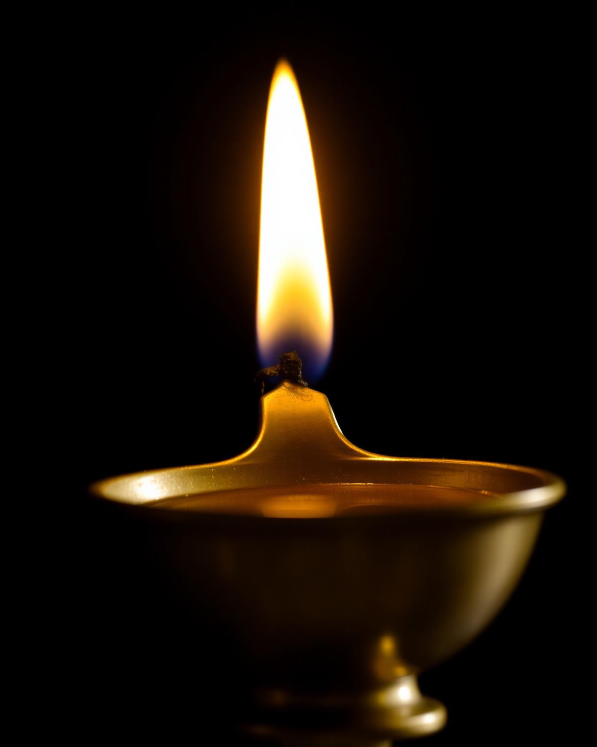 Sacred diya flame
